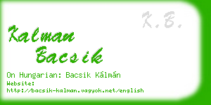 kalman bacsik business card